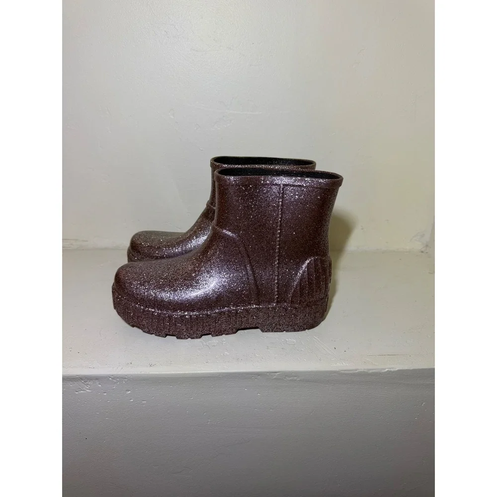 UGG Rain Boots Drizlita Glitter Pink Brown US Women 7